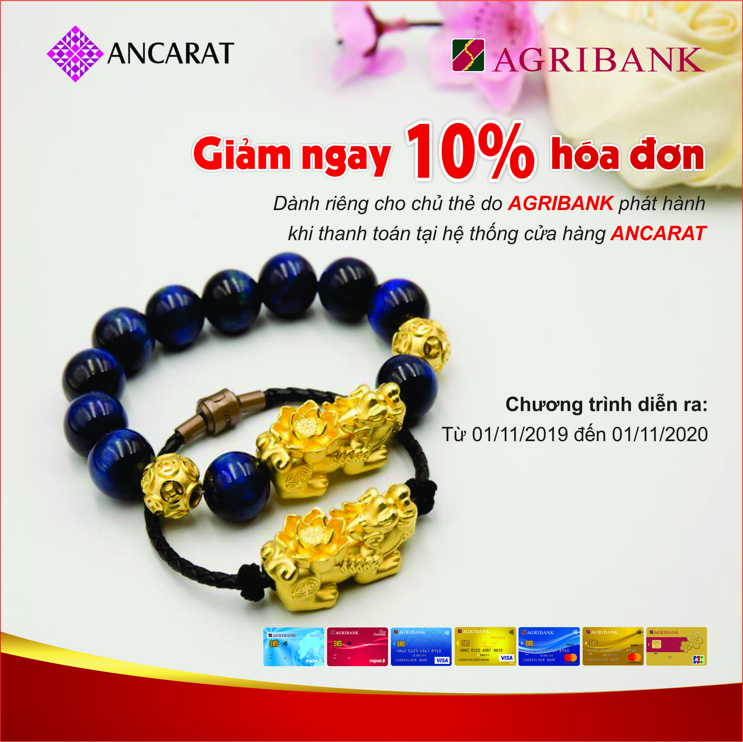 Ưu đãi giảm giá 10% tại Ancarat cùng thẻ Agribank