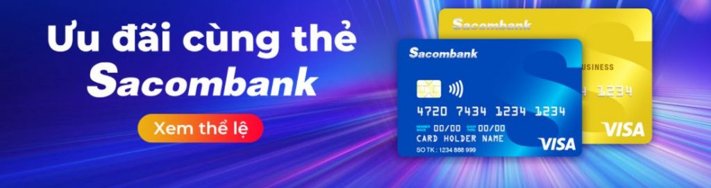 Ưu đãi cùng thẻ Sacombank và Sendo