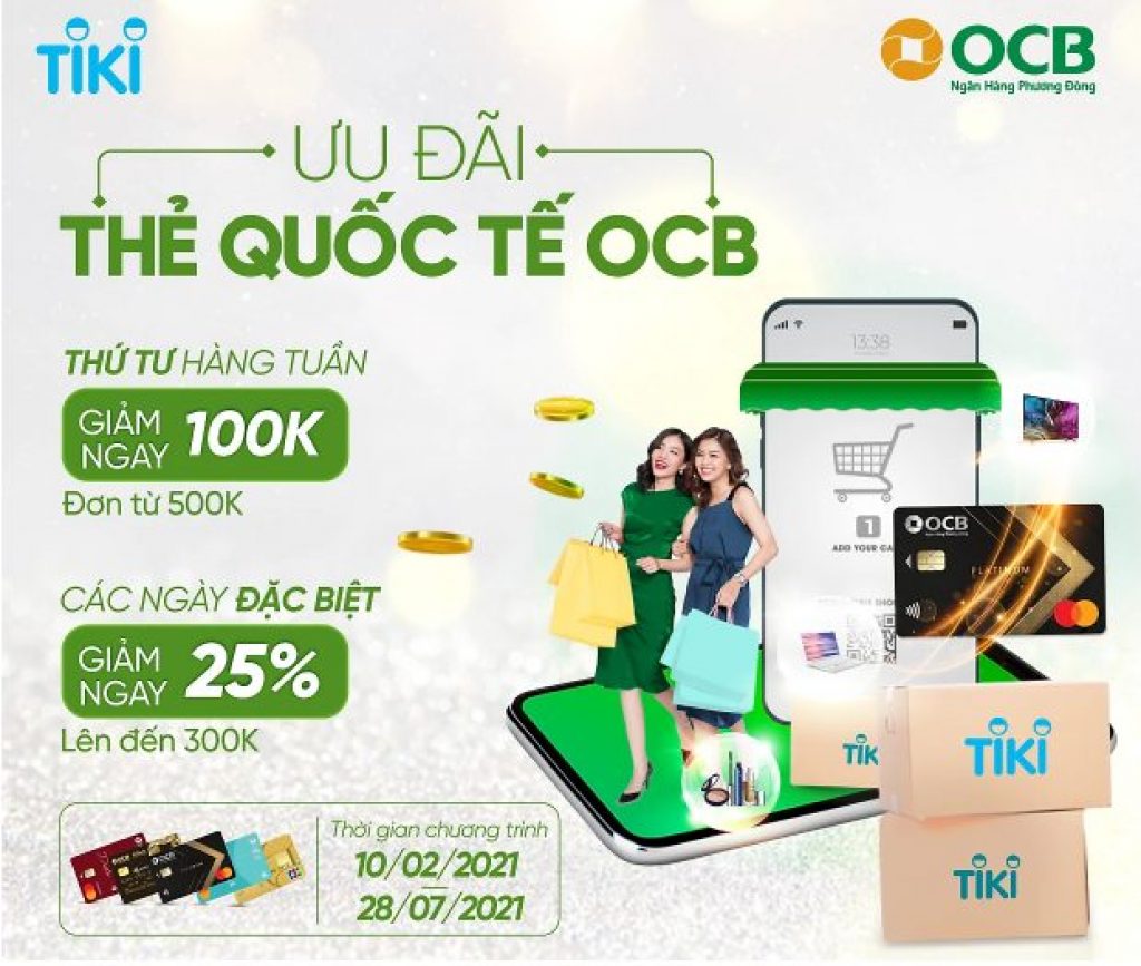 Ưu đãi thẻ tín dụng quốc tế OCB cùng Tiki