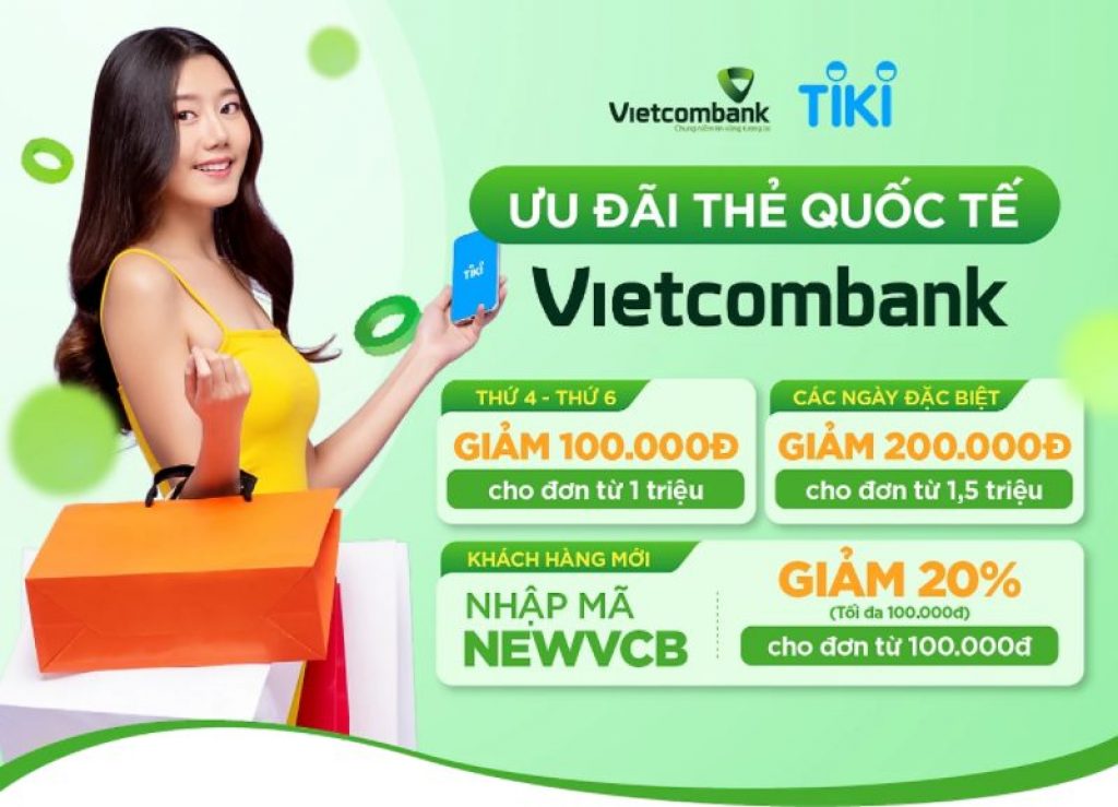 Ưu đãi Thẻ Tín Dụng, Thẻ Ghi Nợ Quốc Tế Vietcombank cùng Tiki