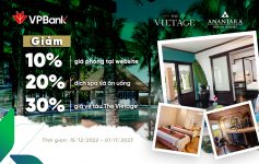 Ưu đãi đến 30% dành cho chủ thẻ VPBank tại Anantara Hội An Resort