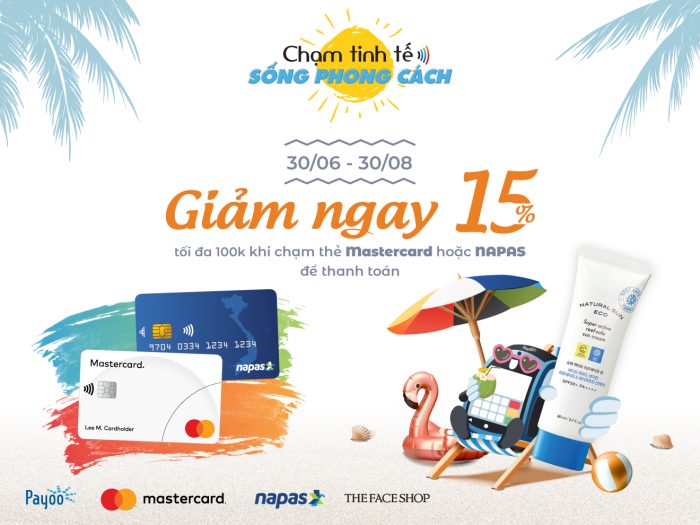 Giảm 15% tại The Face Shop dành cho chủ thẻ ACB Napas, ACB Mastercard