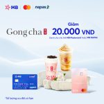 Giảm 20.000 VND khi thanh toán chạm thẻ MB Mastercard hoặc MB NAPAS tại GONG CHA