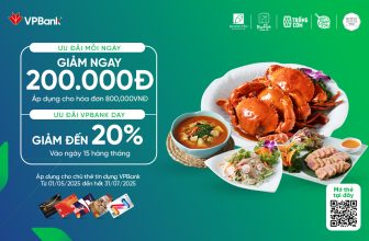 Ưu đãi chi tiêu giảm 20% dành cho chủ thẻ tín dụng VPBank tại Hoàng Yến Group