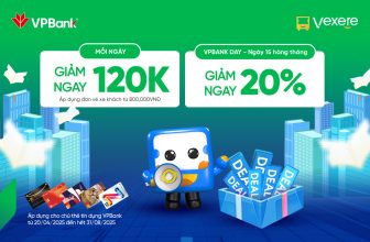 Ưu đãi giảm 20% chi tiêu thẻ tín dụng VPBank tại Vexere